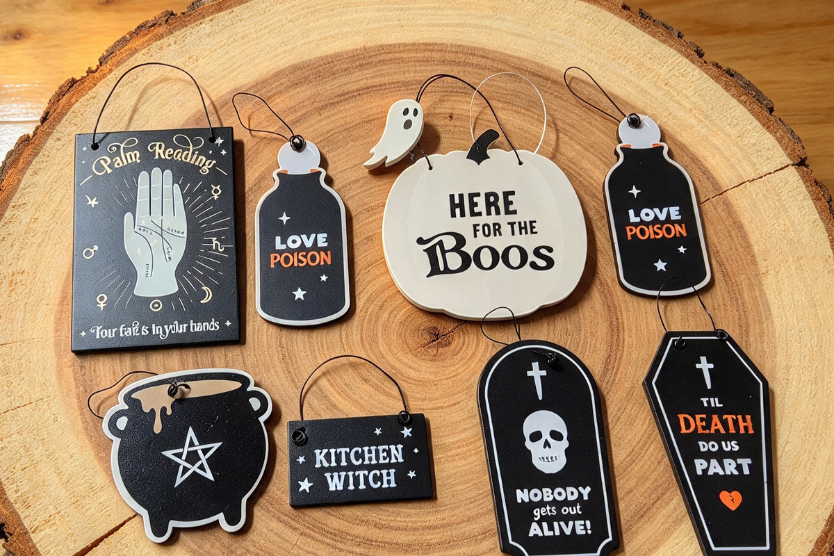 SET OF 8 TREE DECORATIONS