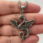 STAINLESS STEEL DRAGON PENDANT FREE STAINLESS STEEL CHAIN.