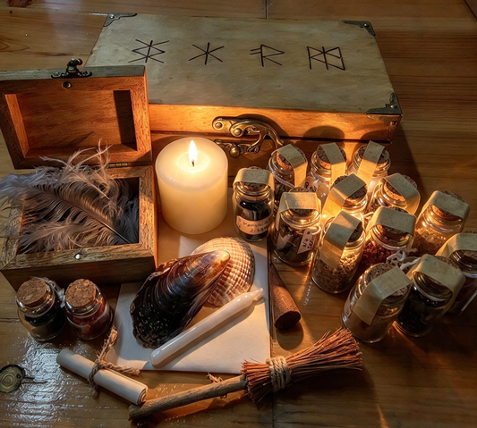 Wooden chest full of ritual treats ..Hand made 🖤
