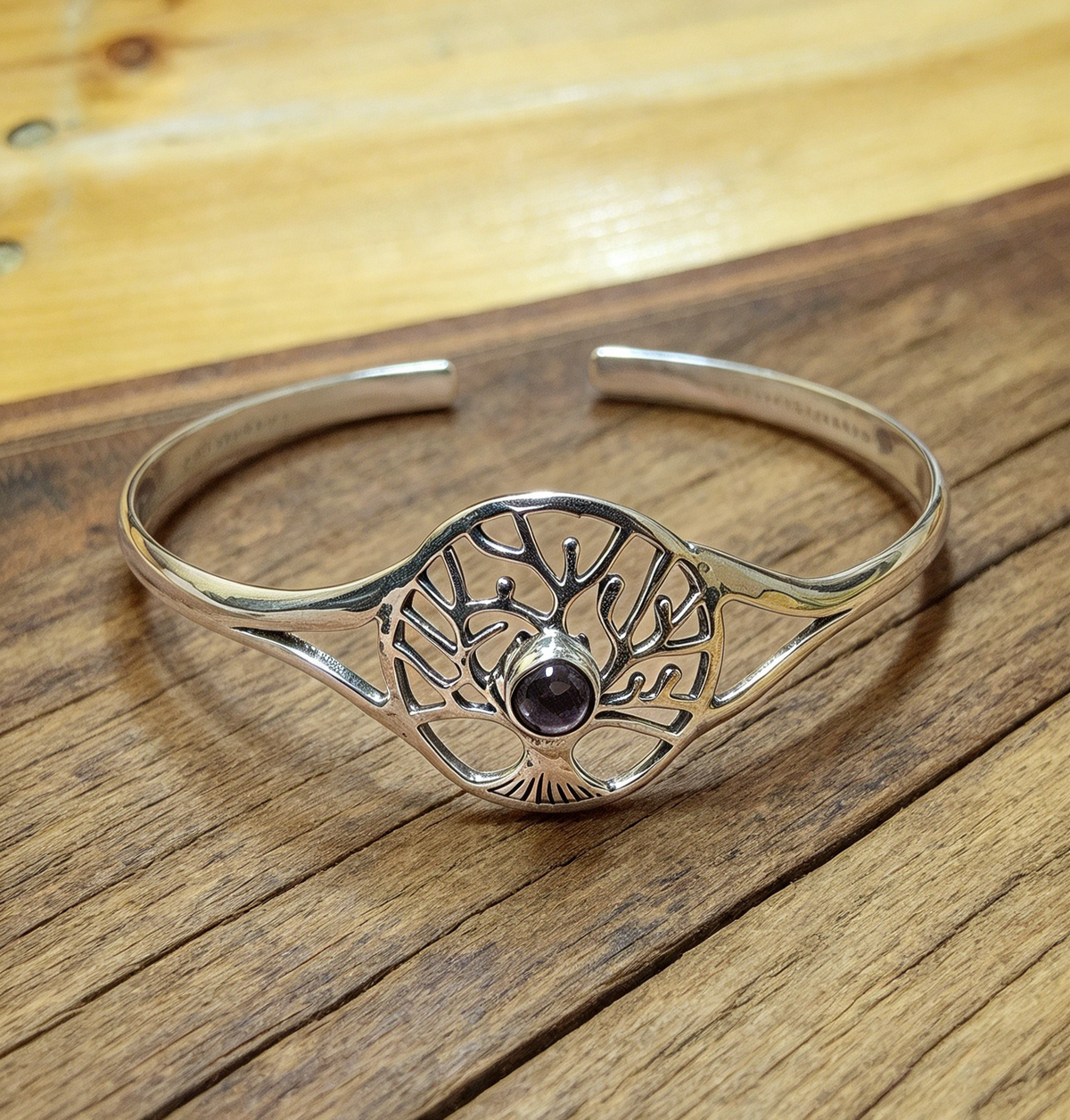 Tree of life amethyst bracelet. Silver plated