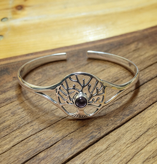 Tree of life amethyst bracelet. Silver plated