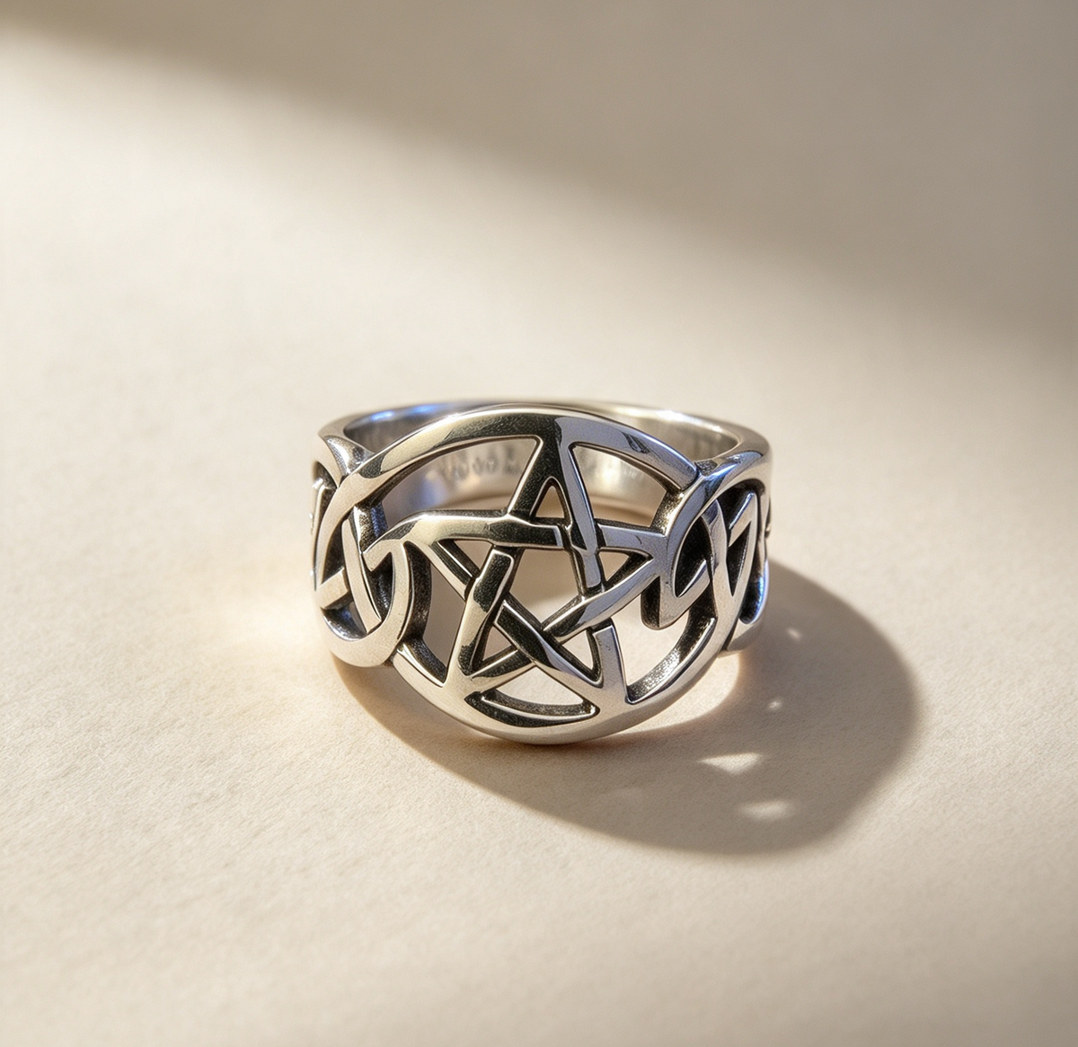 Celtic pentagram ring size R
