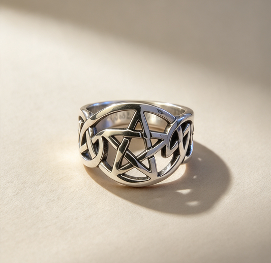 Celtic pentagram ring size R