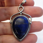 LAPIS Silver plated Pendant free stainless steel chain.