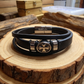 QUALITY STAINLESS STEEL AND LEATHER BRACELET