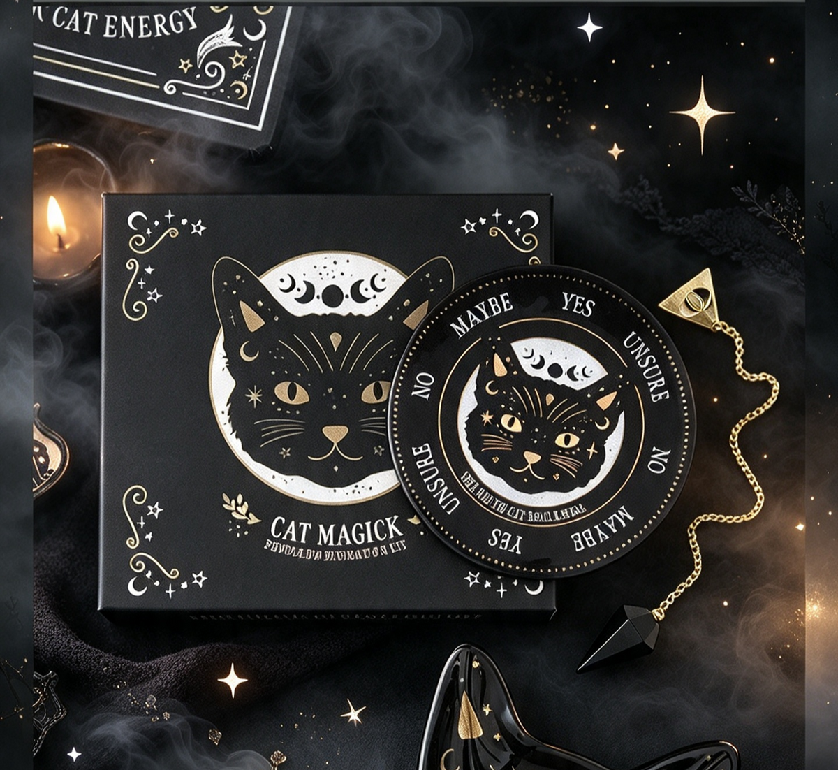 Black Cat Magick Pendulum Divination Kit