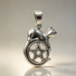 925 Sterling Silver Pendant...Cat & Pentagram 3.1cm by 1.8cm.