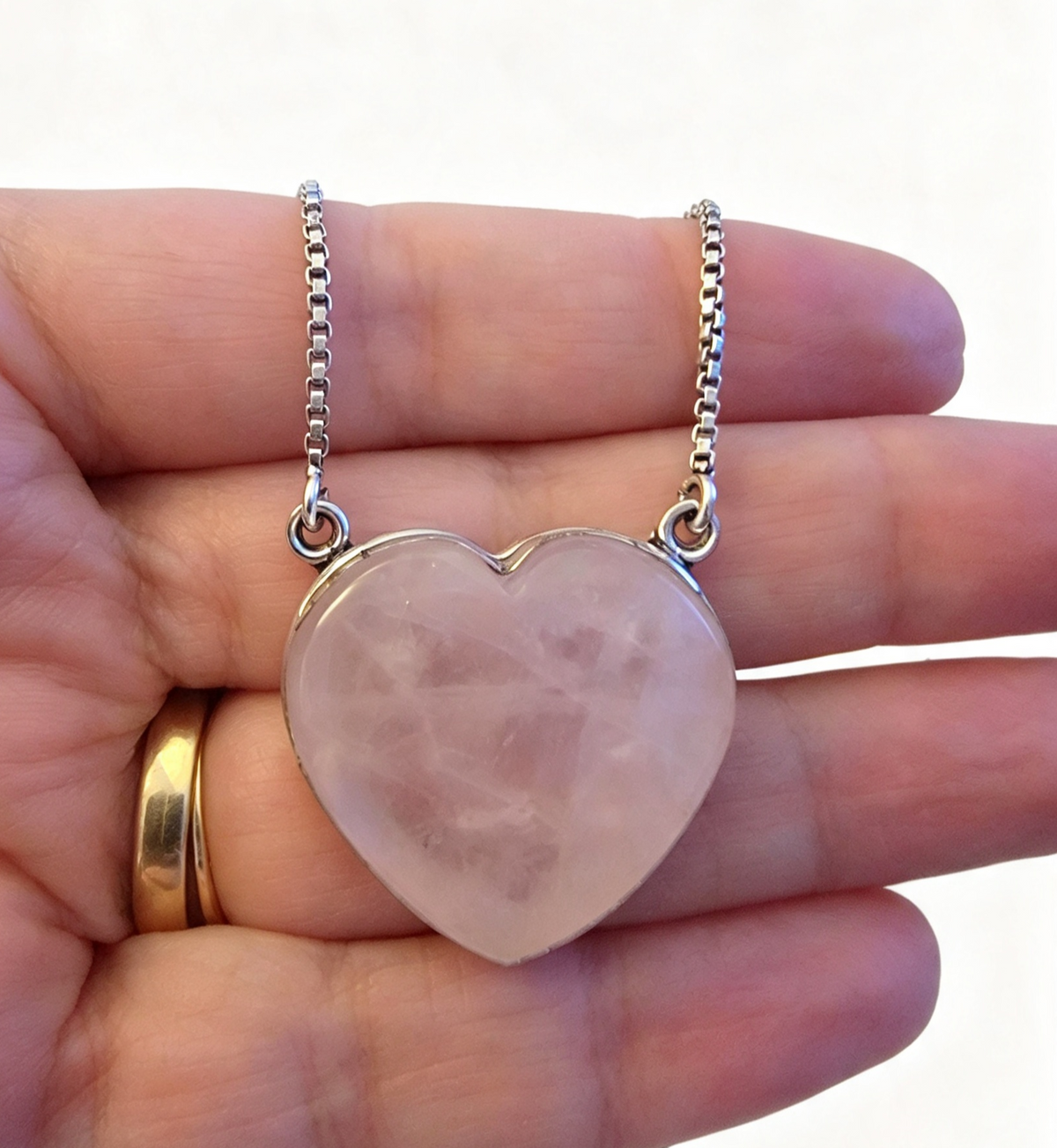 ROSE QUARTZ Silver plated Necklace
