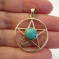 925 Sterling Silver Large Pendant .. Turquoise Set in a 925 Sterling Silver Pentagram 3.3cm by 2.4cm.