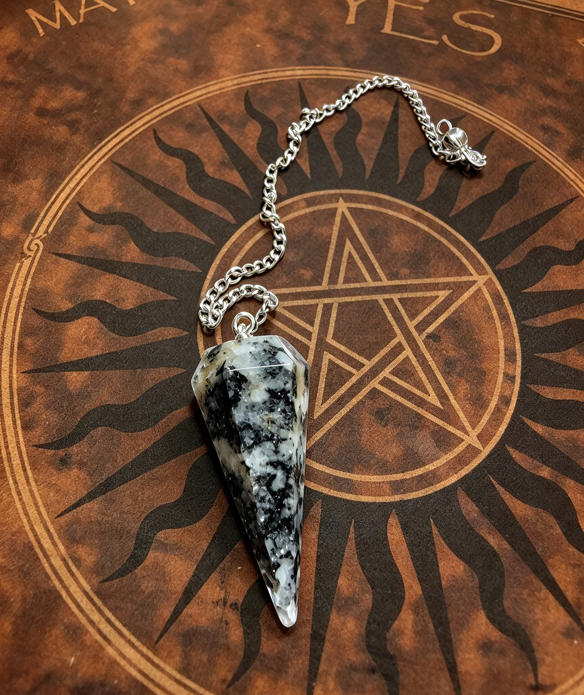 Pendulum black and white tourmaline
