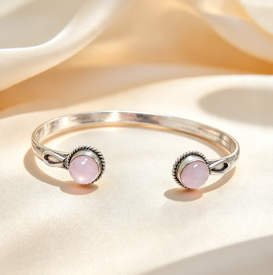ROSE QUARTZ bracelet silver plated