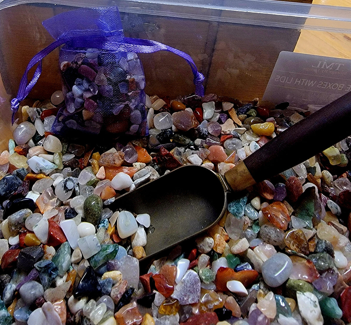 1 BAG OF TEENY WEENY TINY GEMSTONES.