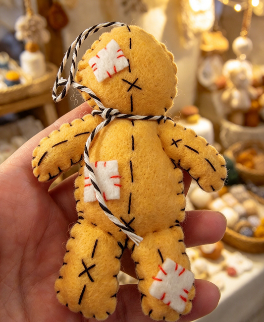 HANDMADE 🖤 VOODOO DOLL Looks great hung on your bag or on your car mirror.