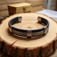 MAGNETIC LEATHER & ALLOY CUFF BRACELET