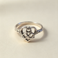 Celtic knot heart and triquetra ring size s
