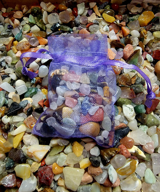 1 BAG OF TEENY WEENY TINY GEMSTONES.