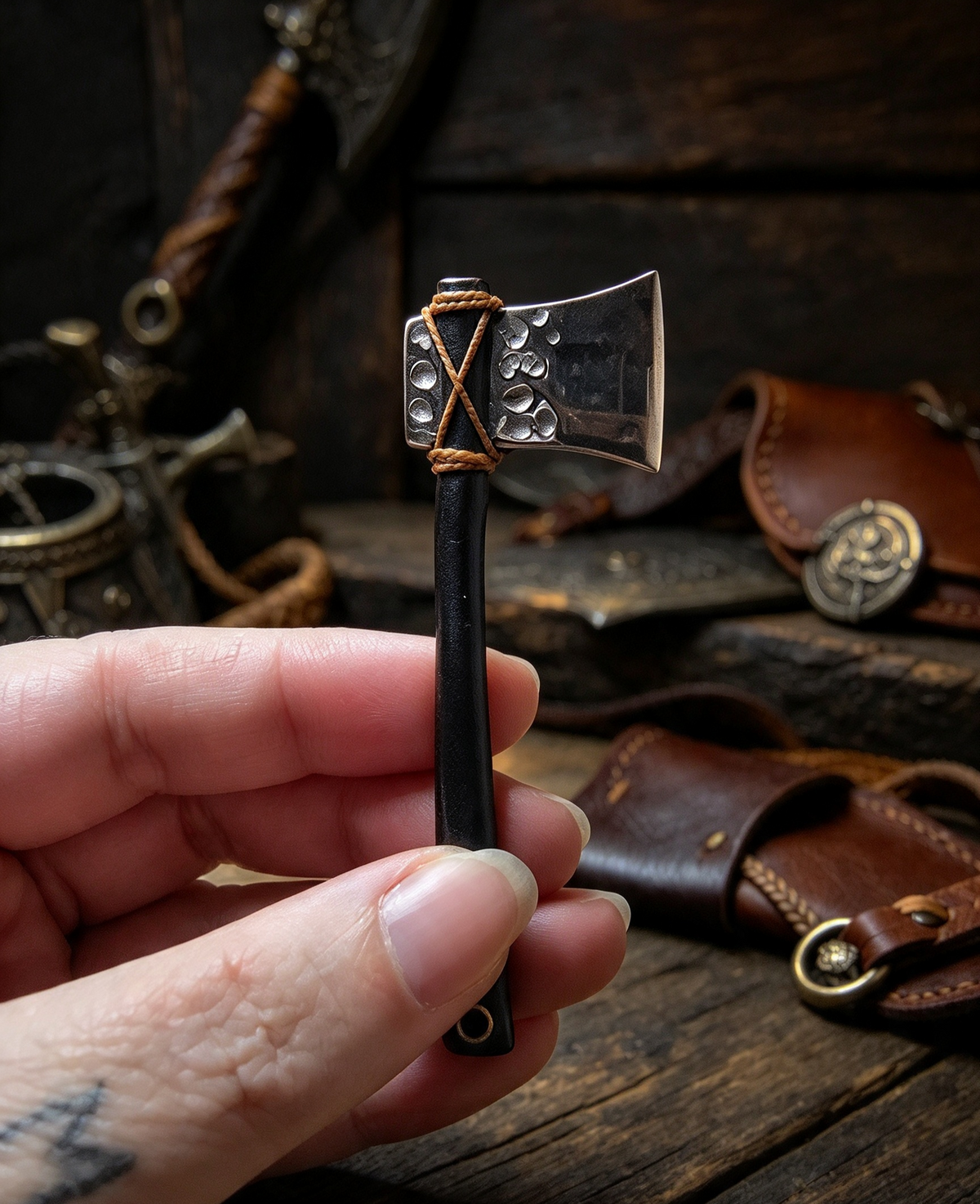 The most amazing little handmade axe you will ever see .Tiny but fully working ..Stainless steel .