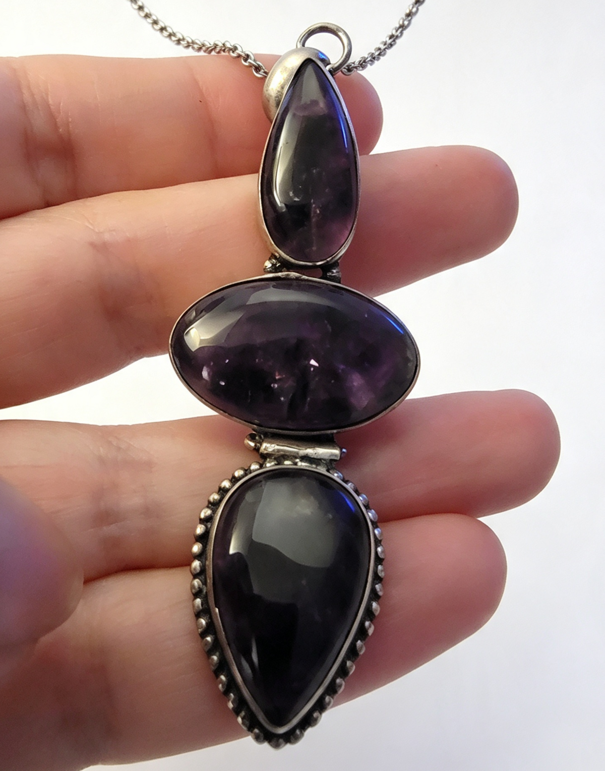 LARGE AMETHYST Silver plated Was £26 Now £10
