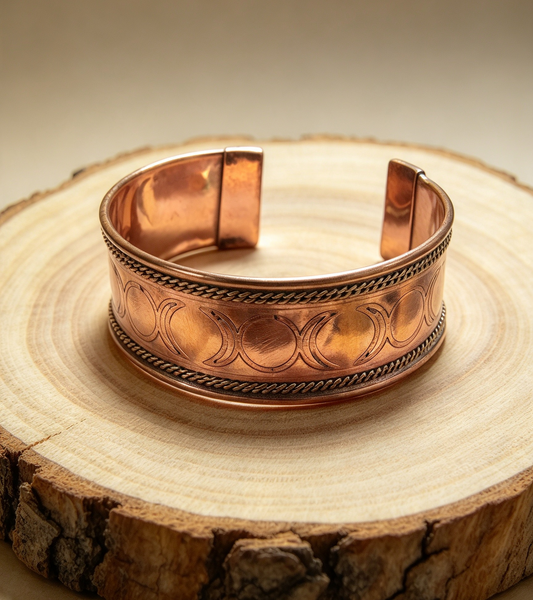 TRIPLE MOON COPPER CUFF BRACELET