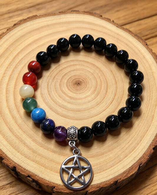 CHAKRA BRACELET WITH A PROTECTIVE PENTAGRAM