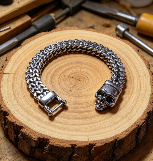 STAINLESS STEEL SKULL BRACELET