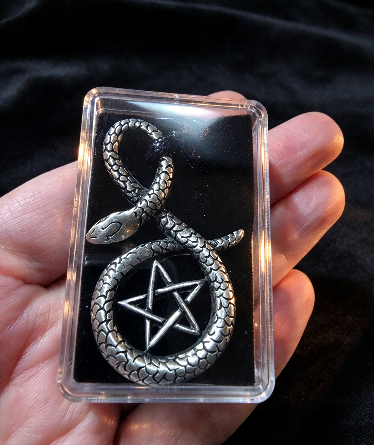 Protection snake ..pentagram..necklace