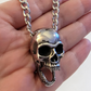 STAINLESS STEEL SKULL PENDANT FREE STAINLESS STEEL CHAIN.