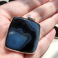 NATURAL ONYX PENDANT Silver plated. Free stainless steel chain. Random Pendant sent.