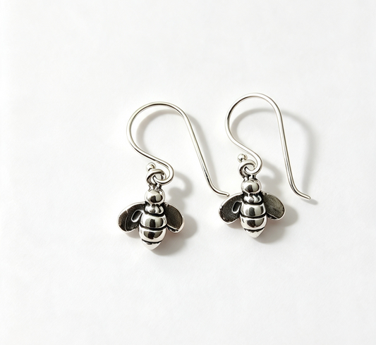 925 sterling Silver bee earrings