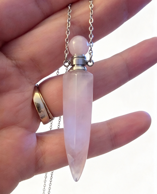 ROSE QUARTZ Opening bottle Necklace