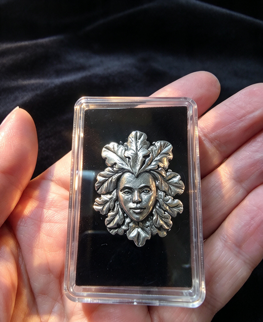 Green Lady Pewter Pin Badge