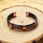 MAGNETIC LEATHER & COPPER CUFF BRACELET