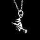 Tiny Witch on Broom Necklace