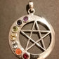 Pentagram with Crystal Chakras Pendant