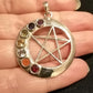 Pentagram with Crystal Chakras Pendant