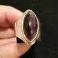 BIG AMETHYST RING SIZE S In 925 sterling silver