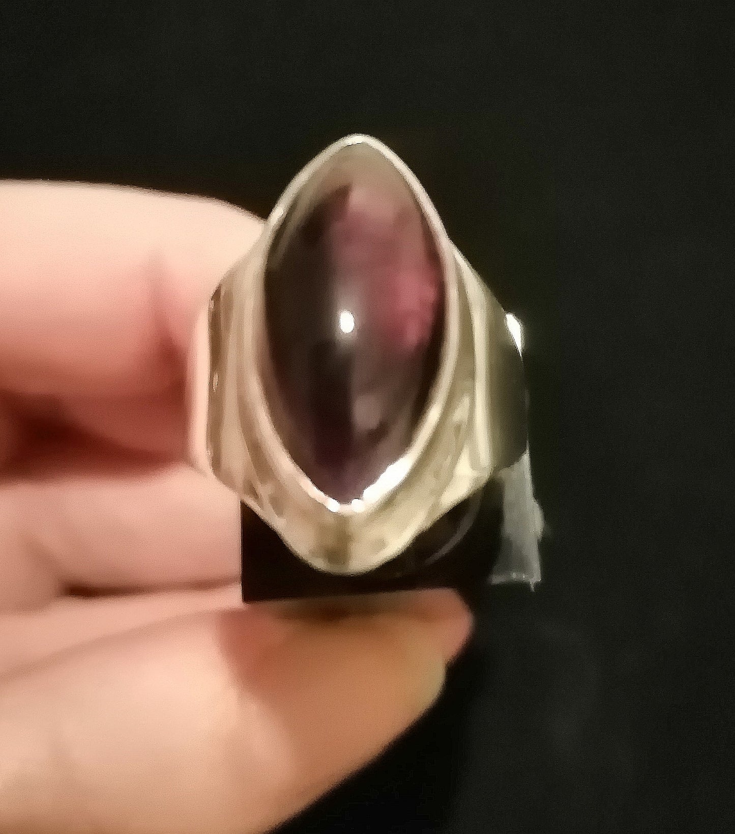 BIG AMETHYST RING SIZE S In 925 sterling silver