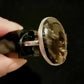 BLACK TIGERS EYE RING SIZE R1/2 In 925 sterling silver