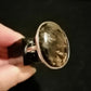 BLACK TIGERS EYE RING SIZE R1/2 In 925 sterling silver