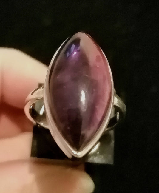 AMETHYST RING SIZE R1/2 In 925 sterling silver