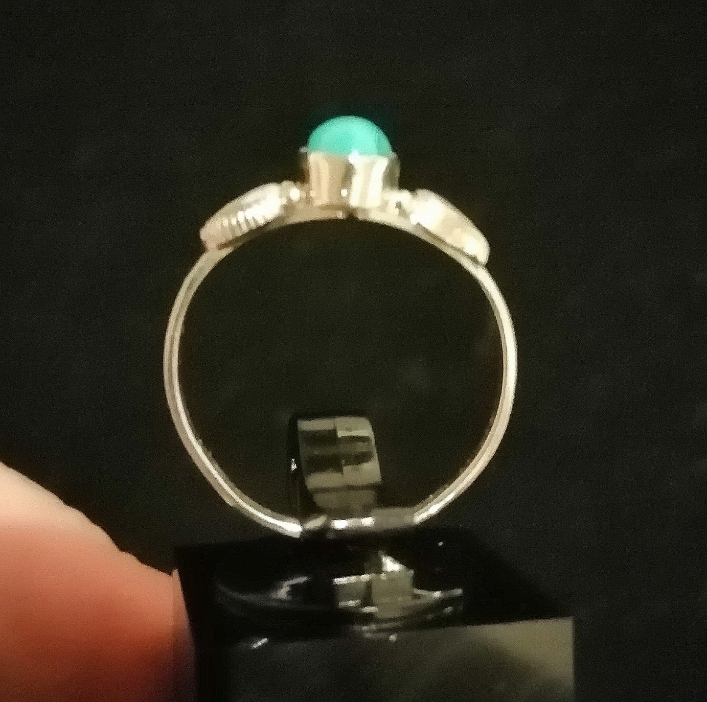 TURQUOISE RING SIZE R1/2 In 925 sterling silver