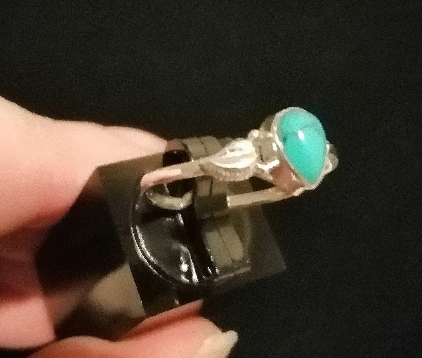 TURQUOISE RING SIZE R1/2 In 925 sterling silver