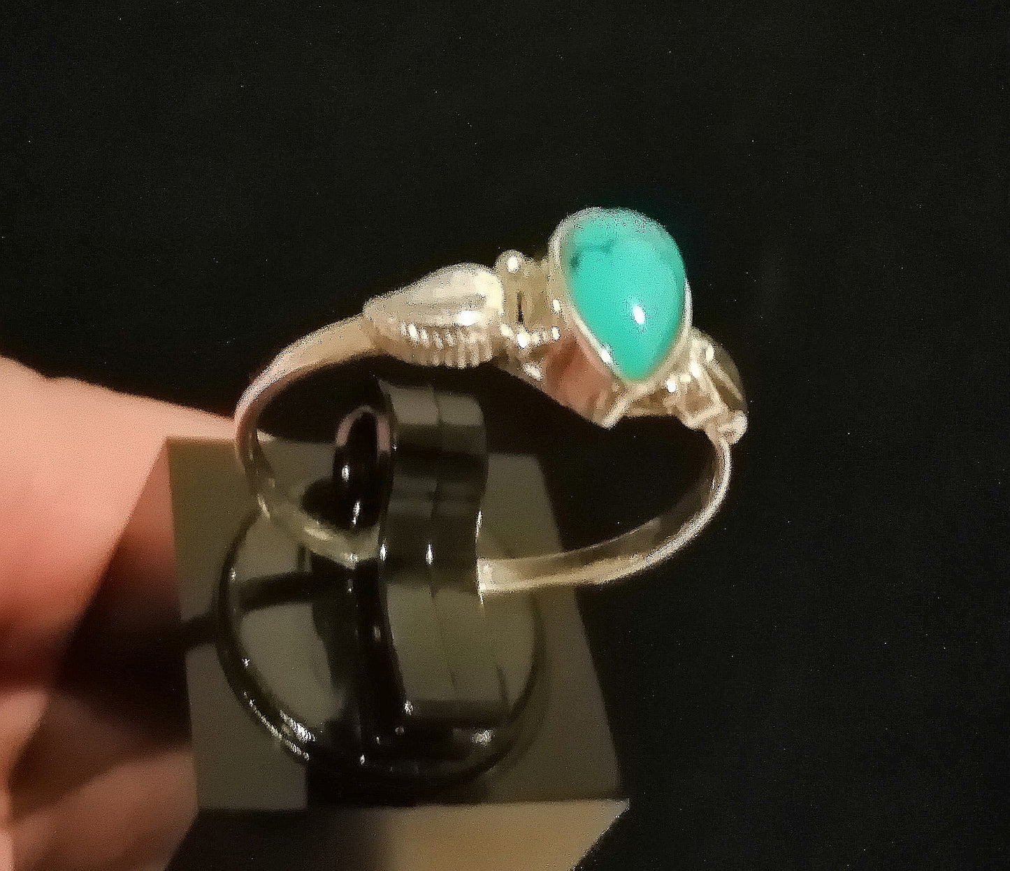 TURQUOISE RING SIZE R1/2 In 925 sterling silver