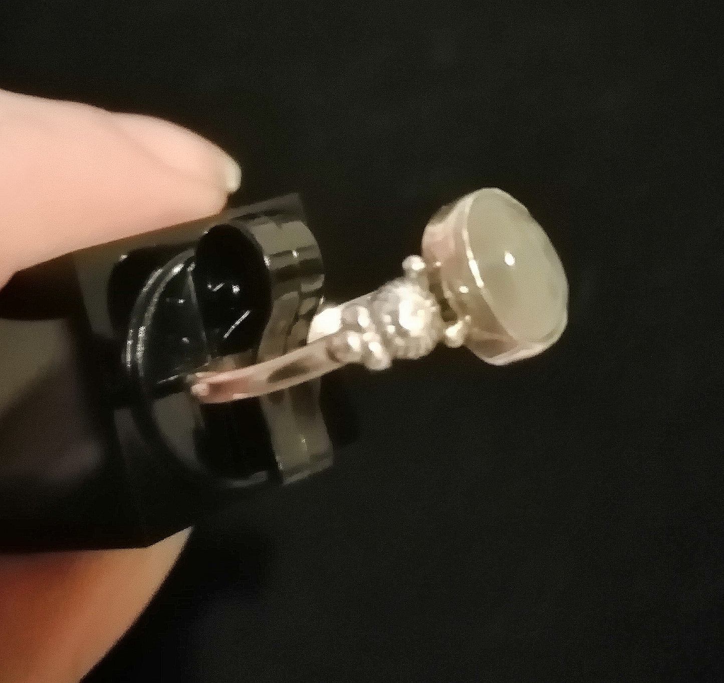 CLEAR QUARTZ RING SIZE R1/2 In 925 sterling silver