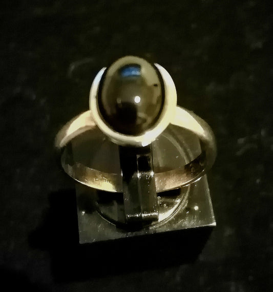 BLACK ONYX RING SIZE R1/2 In 925 sterling silver