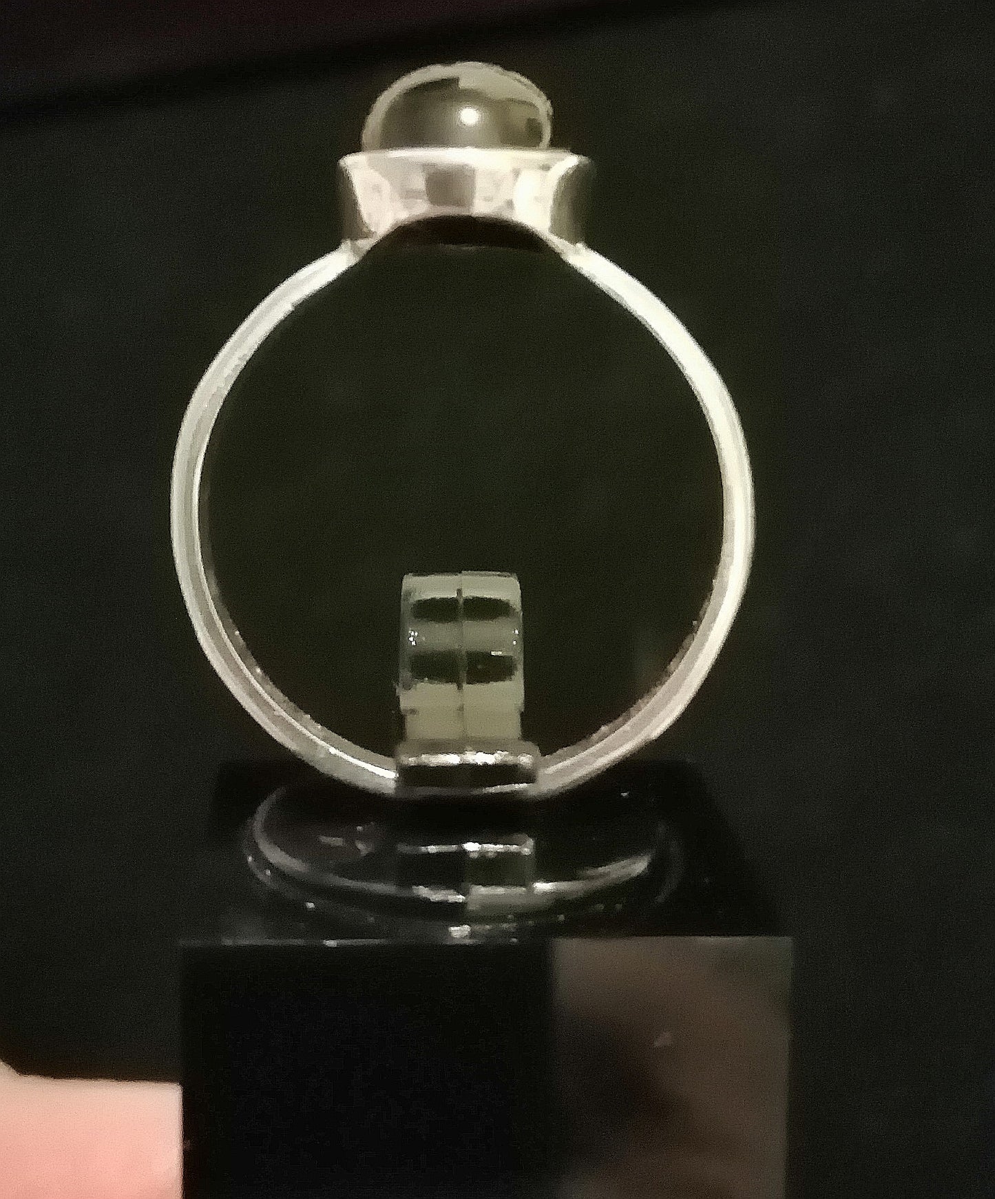 BLACK ONYX RING SIZE R1/2 In 925 sterling silver