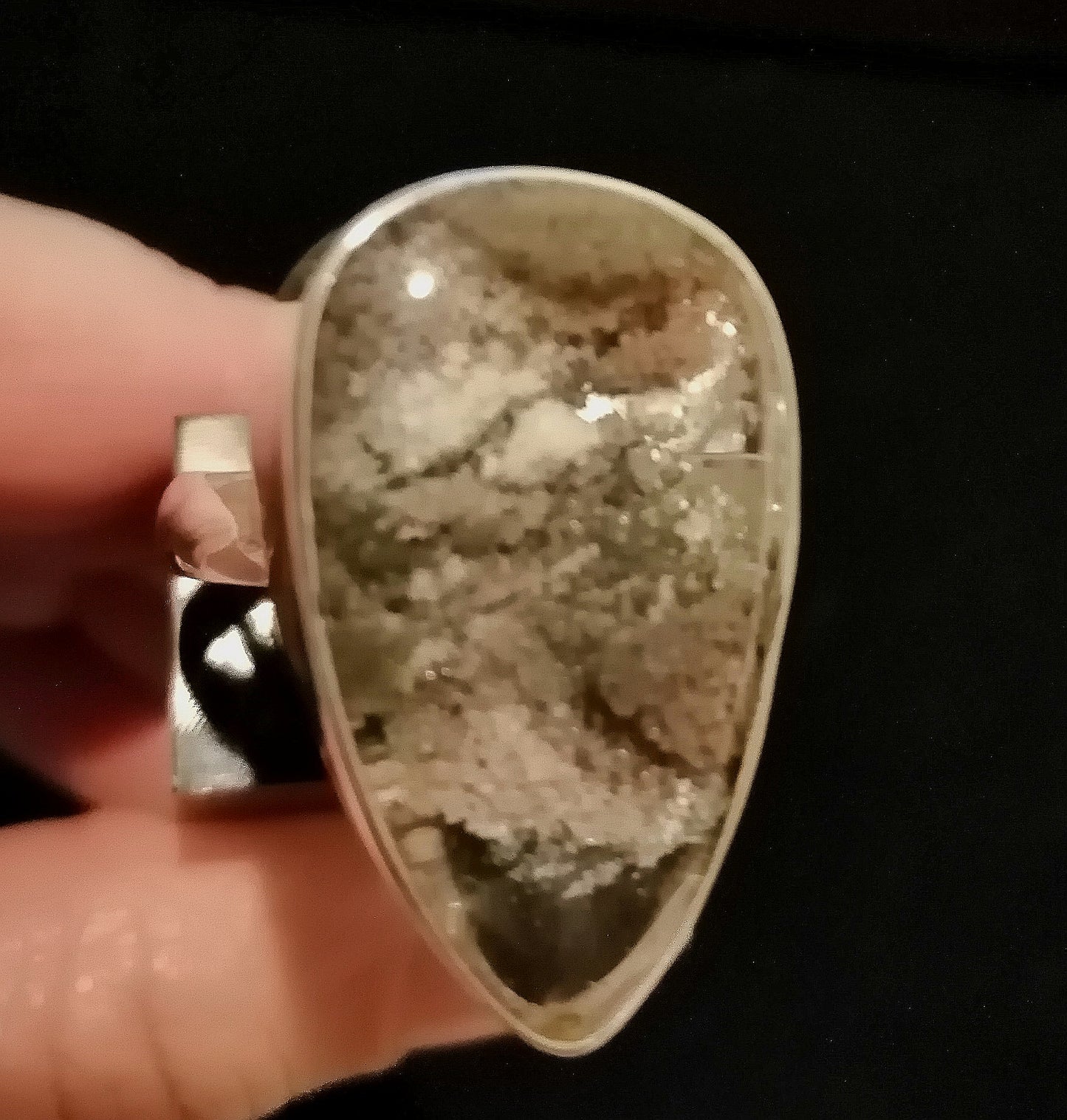 LARGE RING SIZE R In 925 sterling silver
