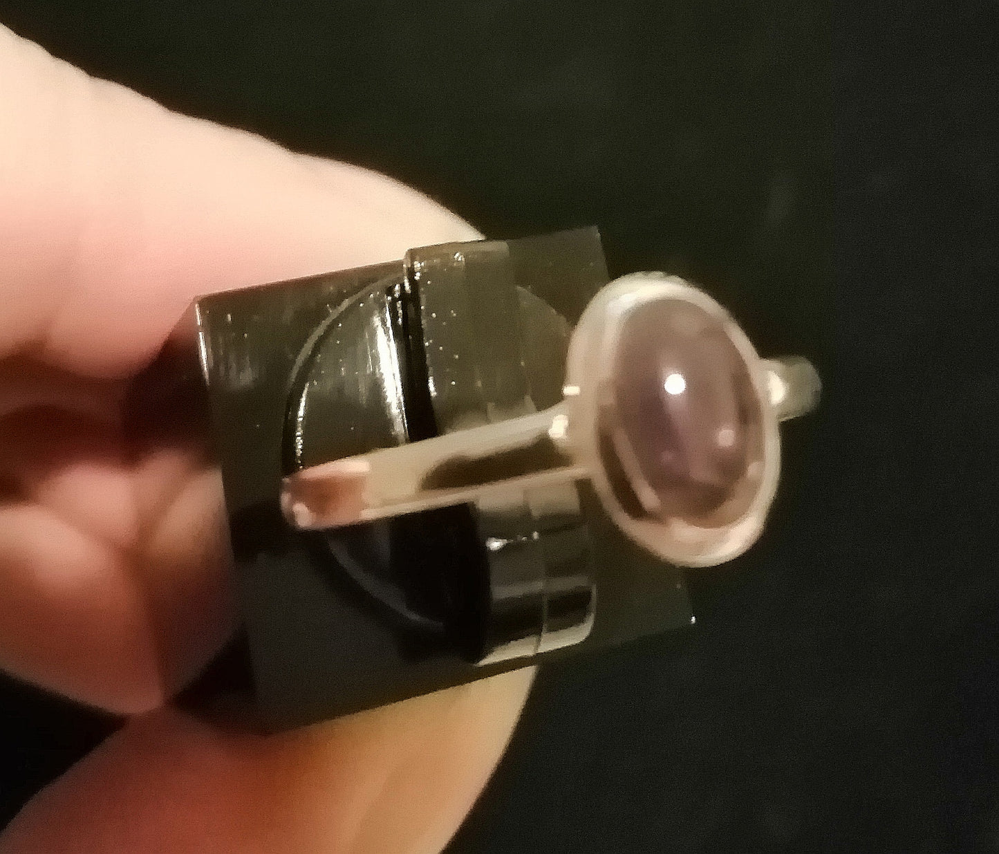 AMETHYST RING SIZE R In 925 sterling silver
