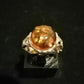 FAUX AMBER RING SIZE R In 925 sterling silver