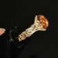 FAUX AMBER RING SIZE R In 925 sterling silver